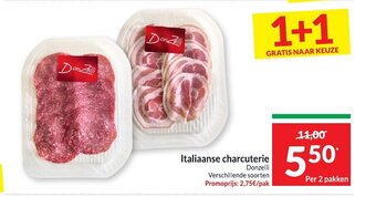 Intermarché Italiaanse charcuterie donzelli per 2 pakken aanbieding