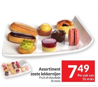 Intermarché Assortiment zoete lekkernijen fruit of chocolade 16 stuks aanbieding