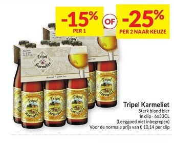 Intermarché Tripel karmeliet sterk blond bier in clip- 6x33cl aanbieding