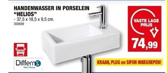 Hubo Handenwasser in porselein “helios” aanbieding