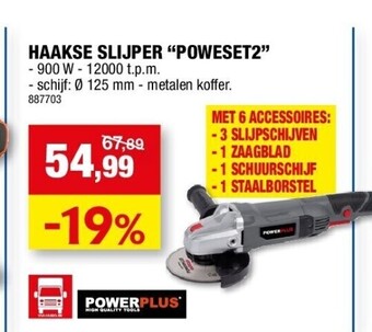 Hubo Haakse slijper “poweset2” aanbieding