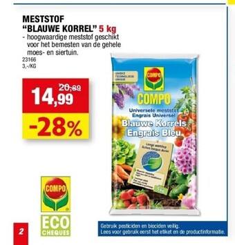 Hubo Meststof “blauwe korrel” 5 kg aanbieding