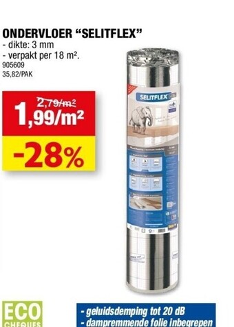 Hubo Ondervloer “selitflex” aanbieding