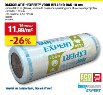 Hubo Dakisolatie “expert” voor hellend dak 18 cm aanbieding