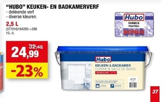 Hubo “hubo” keuken- en badkamerverf 2,5 l aanbieding