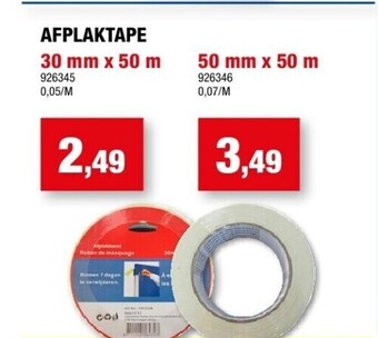 Hubo Afplaktape 30 mm x 50 m aanbieding