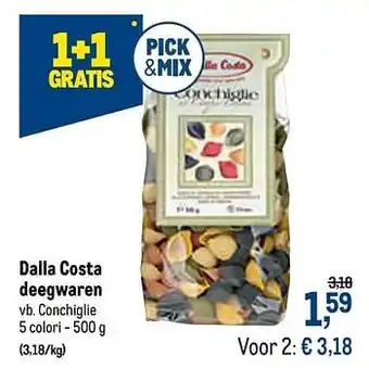Dalla costa deegwaren conchiglie 5 colori 500g