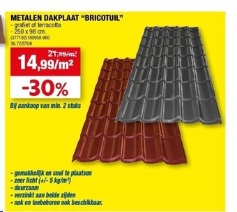 Hubo Metalen dakplaat “bricotuil” aanbieding