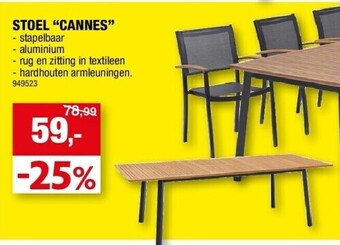 Hubo Stoel “cannes” aanbieding