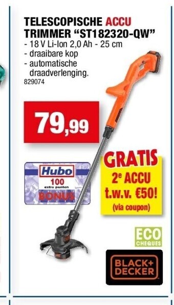 Hubo Telescopische accu trimmer “st182320-qw” aanbieding
