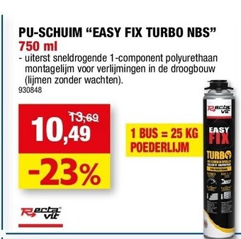 Hubo Pu-schuim “easy fix turbo nbs” 750 ml aanbieding