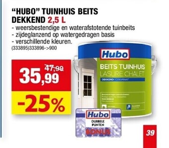 Hubo “hubo” tuinhuis beits dekkend 2,5 l aanbieding