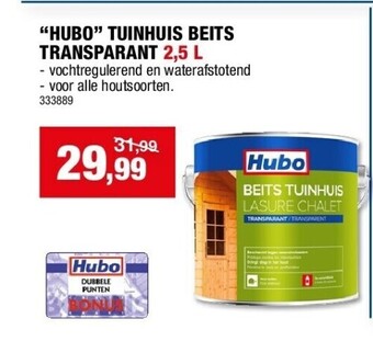 Hubo “hubo” tuinhuis beits transparant 2,5 l aanbieding