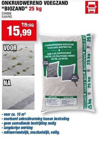Hubo Onkruidwerend voegzand “biozand” 25 kg aanbieding