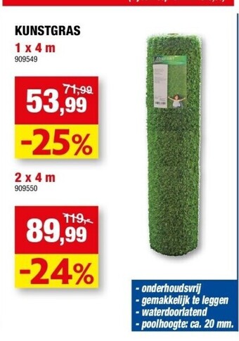 Hubo Kunstgras 1 x 4 m aanbieding