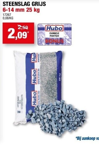 Hubo Steenslag grijs 6-14 mm 25 kg aanbieding