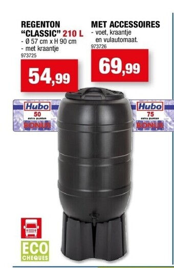 Hubo Regenton “classic” 210 l aanbieding