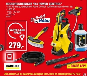 Hubo Hogedrukreiniger “k4 power control” aanbieding