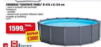 Hubo Zwembad “graphite panel” ø 478 x h.124 cm aanbieding