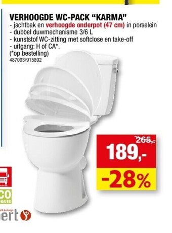Hubo Verhoogde wc-pack “karma” aanbieding