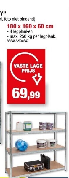 Hubo Gegalvaniseerd rek “heavy duty” 180 x 160 x 60 cm aanbieding