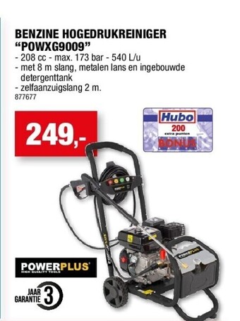 Hubo Benzine hogedrukreiniger “powxg9009” aanbieding