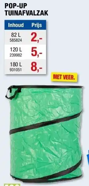 Hubo Pop-up tuinafvalzak 82 l aanbieding