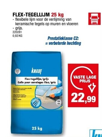 Hubo Flex-tegellijm 25 kg aanbieding