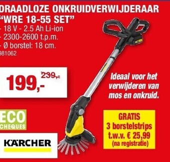 Hubo Draadloze onkruidverwijderaar “wre 18-55 set” aanbieding