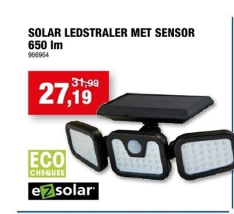 Hubo Solar ledstraler met sensor 650 lm aanbieding