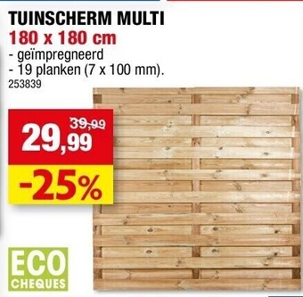Hubo Tuinscherm multi 180 x 180 cm aanbieding