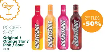 Prik en Tik Rocketshot Original / Orange Star / Pink / Sour 70cl aanbieding