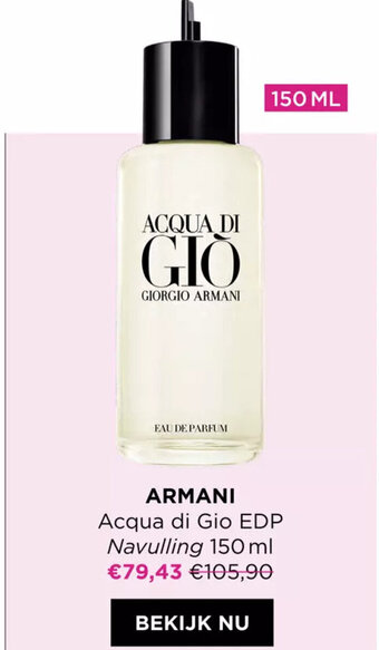 ICI PARIS XL Armani Acqua Di Gio EDP NAvulling 150ml aanbieding