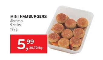 Mini hamburgers abramo 9 stuks 195 g