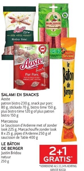 Alvo Salami en snacks aoste aanbieding