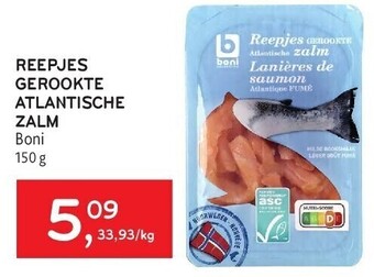 Alvo Reepjes gerookte atlantische zalm boni 150 g aanbieding