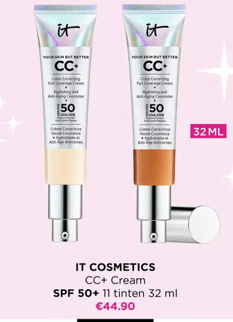 ICI PARIS XL IT Cosmetics CC+ Cream SPF 50+ 11 Tinten 32ml aanbieding