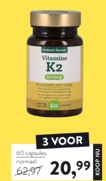 Holland & barrett vitamine k2 50mcg - 60 capsules