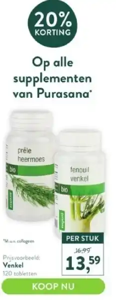 Holland & Barrett Venkel 120 tabletten aanbieding