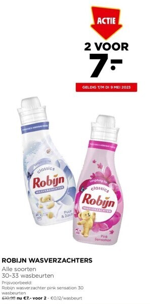 Jumbo Robijn wasverzachters aanbieding