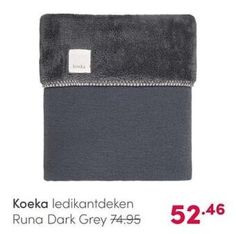 Baby & Tiener Koeka ledikantdeken runa dark grey aanbieding