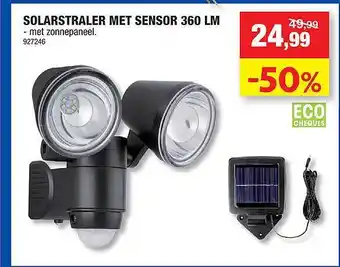 Hubo Solarstraler met sensor 360 Lm aanbieding