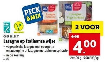 Lidl Lasagne op italiaanse wijze aanbieding