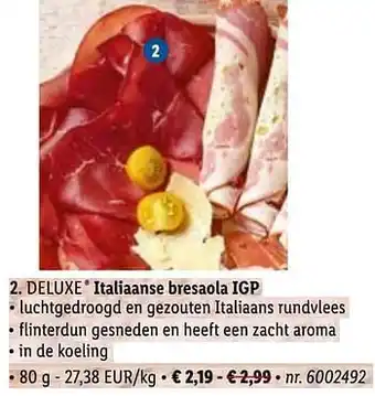 Lidl Italiaanse bresaola igp aanbieding