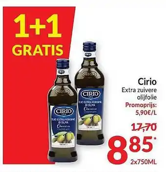 Intermarché Cirio extra zuivere olijfolie 750ml aanbieding