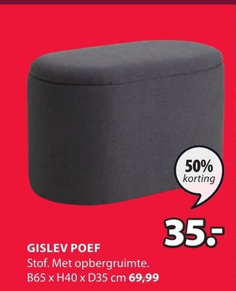 Jysk Gislev poef aanbieding