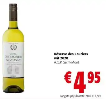 Colruyt Réserve des lauriers blanc 2020 a.o.p. saint-mont aanbieding
