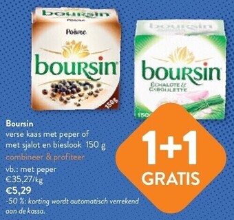 Boursin verse kaas met peper of met sjalot en bieslook 150 g