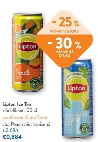 OKay Lipton ice tea alle blikken 33 cl aanbieding