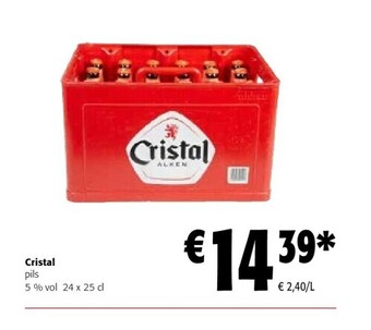 Colruyt Cristal pils 5 % vol 24 x 25 cl aanbieding